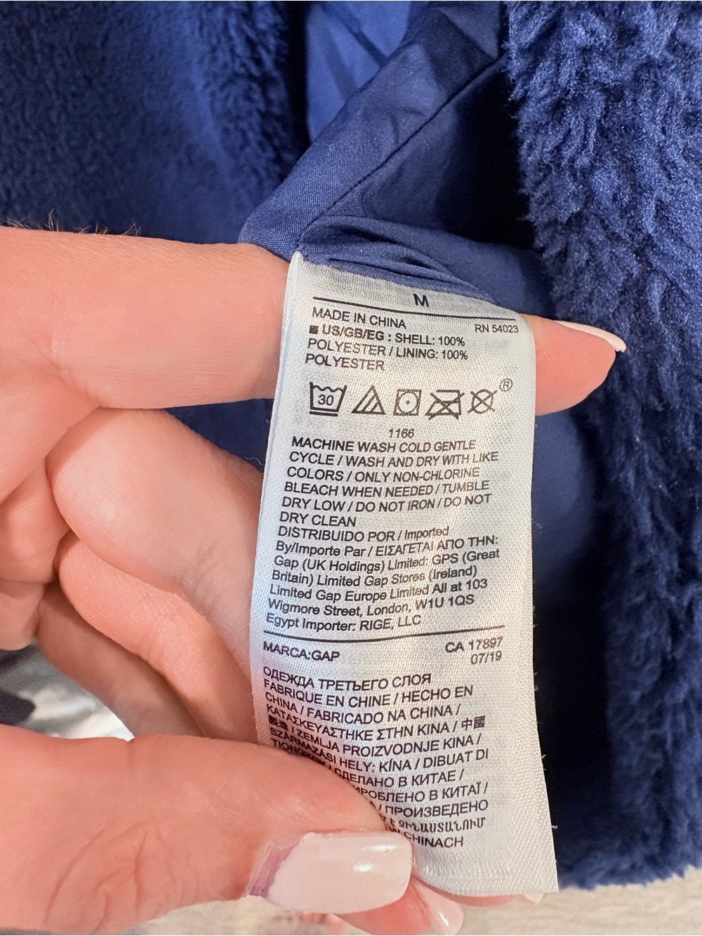 GAP Navy Teddy Coat Women’s Medium | Oversized Sherpa Fleece Cozy Winter Coat - Picture 7 of 12
